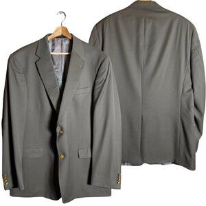 Hart Schaffner Marx Wool Sport Coat Jacket Blazer Men's 46L Tan Gold Trumpeter